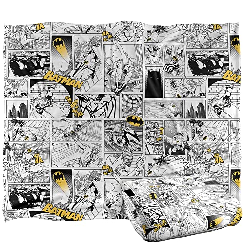 BATMAN Comic All Over Officially Licensed Silky Touch Super Soft Throw Blanket 152 x 127 cm
