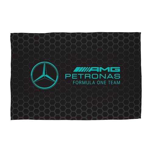 Character World Mercedes AMG Petronas Official Fleece Blanket - Super Soft Warm Black Throw, Stealth Formula One Design - Perfect For The Bedroom, Camping & Sleepovers 100 x 150cm, MAPTLTFL001UK