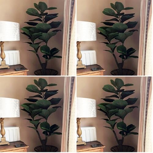 Leaf Design UK Artificial Realistic Potted House Plants (Pack of 4)