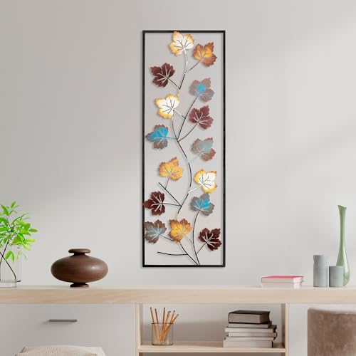 Handmade Decorative Metal Wall Accessory, 32 x 90 cm, 100% Metal (1.5 mm), Unique Hand-Painted Design, Perfect for Home Decor and Personal Touch