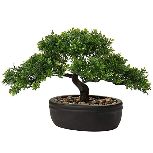 U/S Artificial Bonsai Tree Plants for for Farmhouse Home Kitchen Bathroom Office Decor Small Artificial Faux Greenery for House Decorations Potted Plants (Bonsai Tree #04)