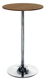 Office Hippo Bistro Cafe Bar Table - Chrome Trumpet Base/Walnut Top