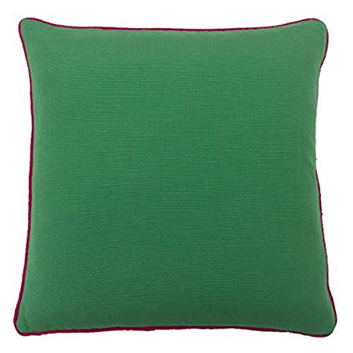 "Riva Paoletti Cushion Cover, Viscose, Emerald/Fuchsia, 45cm x 45cm (18"" x 18"" inches)"