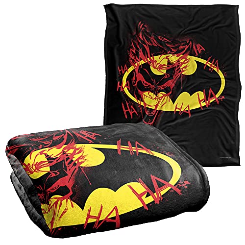 BATMAN Joker Graffiti Officially Licensed Silky Touch Super Soft Throw Blanket 152 x 127 cm