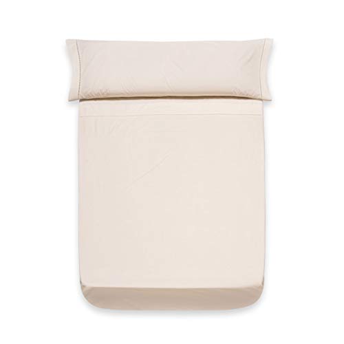 Sancarlos Santorini Top Sheet, 100% Cotton Percale, Cream, 150 cm Bed