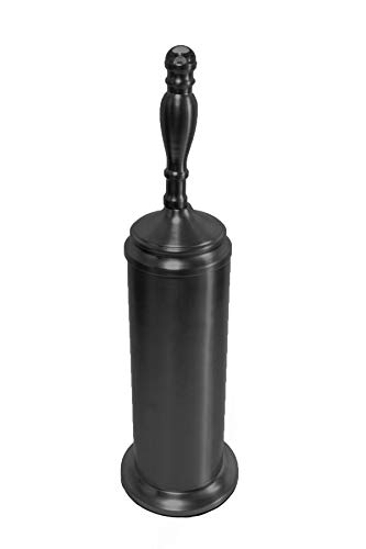 Splash Home Buena Stainless Steel Toilet Brush and Holder, Black Nickel