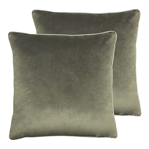 Paoletti Meridian Polyester Filled Cushions (Twin Pack), Polyester, Charcoal/Dove