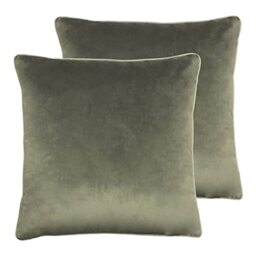 Paoletti Meridian Polyester Filled Cushions (Twin Pack), Polyester, Charcoal/Dove