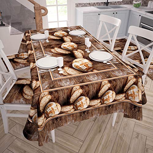 PETTI Artigiani Italiani Rectangular, Microfiber, Decorative Printed Table Cloth, 100% Made in Italy, Bread, 140x360