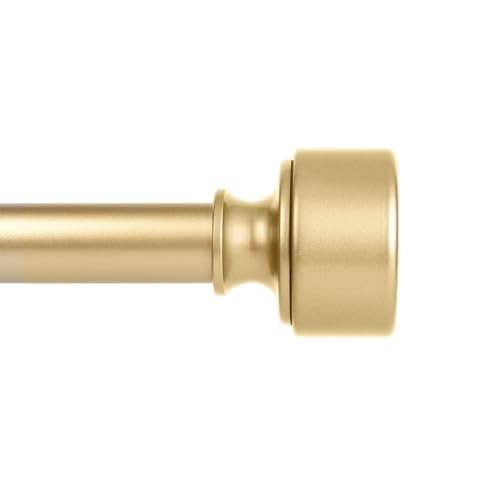 "HEI! DEAR Gold Curtain Rods for Windows 28 to 48 Inch, 1"" Diameter Heavy Duty Adjustable Curtain Rod, Decorative Telescopic Window Treatment Rods for Bedroom Living Room Kitchen"
