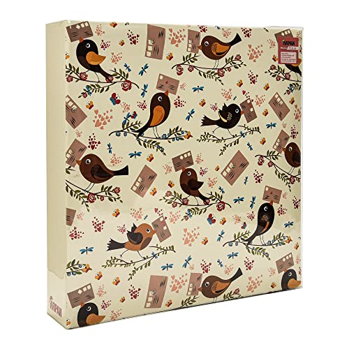 Arpan Extra-Large 3-Ring Binder Self Adhesive Photo Album 20/Sheets 40/Sides (Floral Bird)-AL-2436