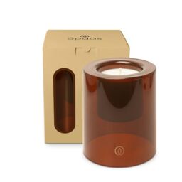 Spaas Delight Scented Candle Large 40h, Beaming Bliss, Ivory in Smoked Brown Glass