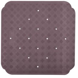 Spirella Ruby Shower Mat, Antibacterial Non-Slip with Suction Cups, Plum, Approx. 53 x 53 cm, Natural Rubber