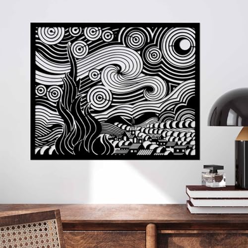 Stylish Black Decorative Metal Wall Accessory, 56 x 45 cm, 100% Metal, 1.5 mm Thickness, Perfect for Modern Home Decor & Unique Wall Art