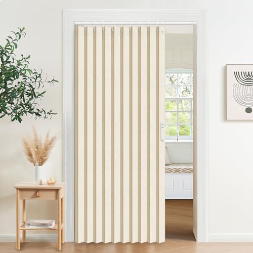 Vatge Closet Curtains for Bedroom, Closet Door, Sliding Door Curtains for Doors, Privacy, 1 Curtain Panel with Tie Backs, W52 x L78 Inch, Buttercream