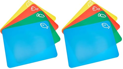 Chef Aid 4 Flexible Colour Coded Chopping Mats,Assorted,35cm x 30cm (Pack of 2)