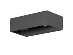 Konstsmide Outdoor Wall Light Mains Powered/Monza Adjustable Modern Wall Lamp/2 x 6 Watt High Power LEDs/Clear Glass Lens/Aluminium/Outside Light Anthracite