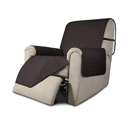 Easy-Going Recliner Chair Slipcover Reversible Sofa Cover Water Resistant Couch Cover Furniture Protector with Elastic Straps for Pets Dog (Recliner, Chocolate/Chocolate)