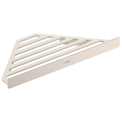 Hansgrohe AddStoris 6-inch Corner Basket in Brushed Nickel, 41741820
