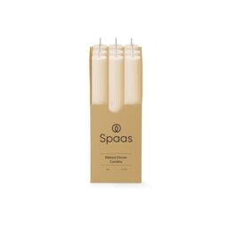 Spaas 9X Ribbed Dinner Candle 10h, Ivory