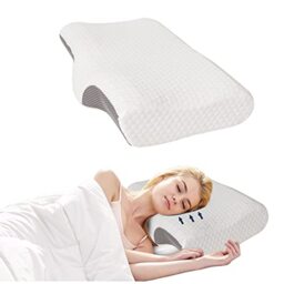 Good Nite Cervical Memory Foam Pillow Orthopedic Support for Neck Shoulder Ergonomic Pillow for Side/Back/Stomach Sleepers with Arms Rest Removable Cover (60x36x13/10cm)