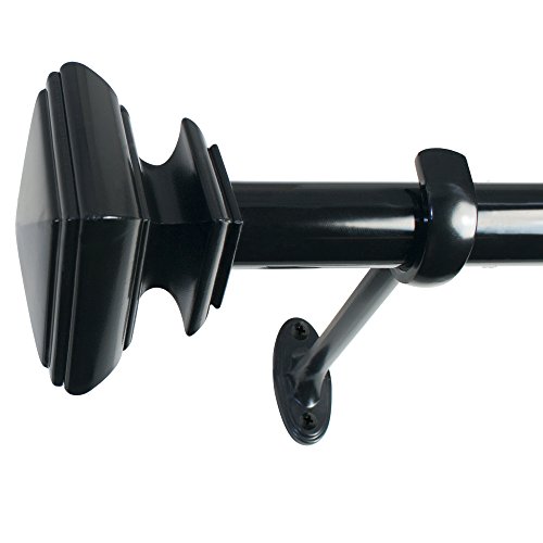 Decopolitan Curtain Rod Set, Alloy Steel, Black Espresso, 36 to 72-Inch