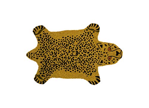 Fisura - Shaped entrance mat. Original Coconut doormat with PVC anti-slip backing. Measurements: 70 x 40 cm. (Tiger, yellow)