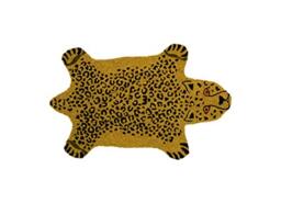 Fisura - Shaped entrance mat. Original Coconut doormat with PVC anti-slip backing. Measurements: 70 x 40 cm. (Tiger, yellow)