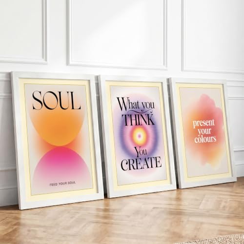 Mindful Inspiration Minimalist Set of 3 Framed Wall Art Prints A4