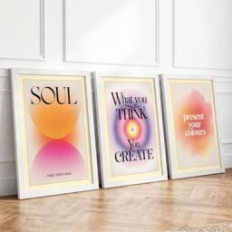 Mindful Inspiration Minimalist Set of 3 Framed Wall Art Prints A4