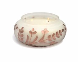 Paddywax Holiday Candles Cypress & Fir Frosted Glass Luxury Artisan Scented Candle, 397g, White/Copper