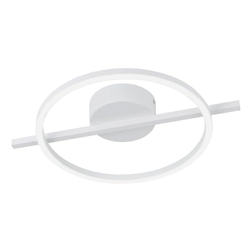 Eglo LED Ceiling lamp Gambulaga 1, dimmable via Remote, Geometric Light Fixture, White Metal, RGB, Warm to Cool White, 40 cm