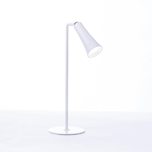 Lytup Flute™ 4-in-1 Rechargeable LED Lamp – Desk, Wall, Clamp & Flashlight, Adjustable Brightness, Cordless Portable Reading & Task Light, White
