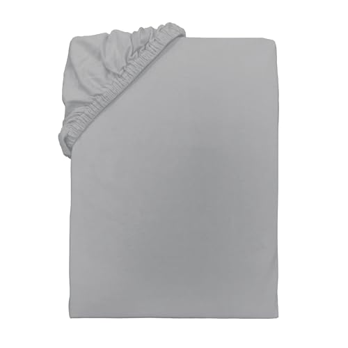 TOM TAILOR Jersey Bed Sheet Approx. 140-160 x 200 cm, 100% Cotton/Jersey, Light Grey