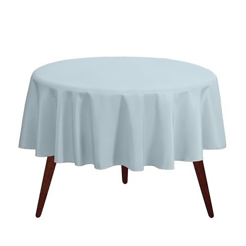 "Gee Di Moda Tablecloth - 70"" Inch Round Tablecloths for Circular Table Cover in Baby Blue Washable Polyester - Great for Buffet Table, Parties, Holiday Dinner & More"