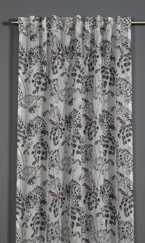 Gardinia All Over Botany Print Curtain Tape Top Scarf Purple 135 x 245 cm