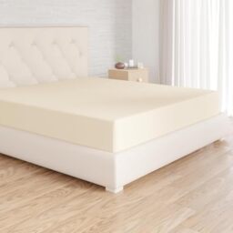 Sonive Bamboo Super King Fitted Sheet, Deep Pocket 35cm, Bedding Beige