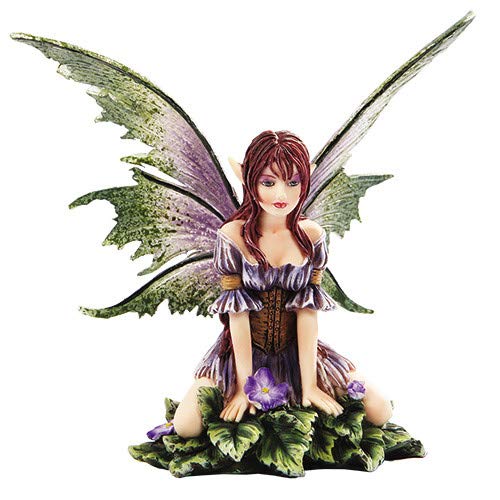 "New 2013 Amy Brown Fantasy Wild Violet Faery Mushroom Fairy Statue Enchanted 6""h Figurine"