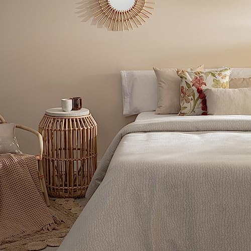 Sancarlos Aleli Jacquard Duvet Cover, 50% Cotton 50% Polyester, (Bed 105, Stone)