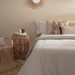 Sancarlos Aleli Jacquard Duvet Cover, 50% Cotton 50% Polyester, (Bed 105, Stone)