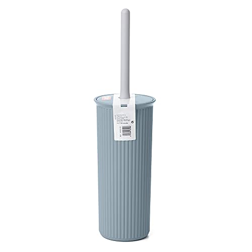 TATAY Toilet Brush - Compact and Functional Design - BPA-Free Plastic Toilet Brushes - Made in Spain - 9.5 x 9.5 x 39.5 cm - Baobab Collection - Blue Mist
