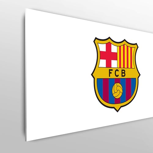 fan decor Licensed Décor FC Barcelona Single Headboard - 100cm (w) x 75cm (h) - Full Colour Crest on White