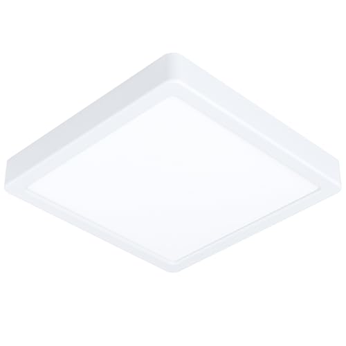 EGLO LED Ceiling Light Fueva 5, L x W 21 cm, 1 Bulb Surface-Mounted Light Modern Made of Steel and a Plastic Light Surface, Ceiling Light in White, LED Surface, Warm White