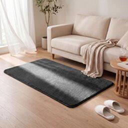VOUNOT® Fluffy Rugs for Living Room and Bedroom, Soft Shaggy Floor Carpets with Non Slip Backing & Extra Underlay, Machine Washable, Large Area Rug, Modern & Cosy Home Decor, 80x150cm, Anthracite