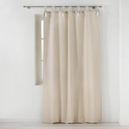 Douceur d'Intérieur Curtain, 51% POLYESTER 39% COTTON 8% VISCOSE 2% WOOL, Natural, 140 x 240 cm