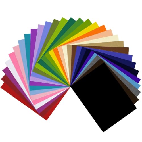 Vaessen Creative Felt Fabric Multipack-30 Assorted Colours-A3 (11.8 x 16.5) x 1 mm-30 Sheets-for Sewing, Crafts, Costumes, Flowers and Decorations