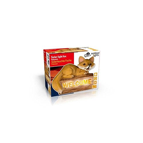 Outdoor Lights 871125292697 Solar Light Fox (Polyresin), Brown, 22 x 10 x 17 cm