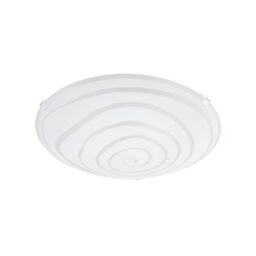 Eglo LED Ceiling Light Fixture Ceprano, Flush Mount lamp, Office Lighting, Round Kitchen lamp, White Metal and Glass, E27 Socket, Ø 24.5 cm