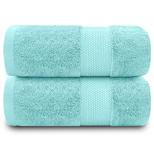 GC GAVENO CAVAILIA Extra Absorbent Bath Towel, Luxury Quality 700 GSM 100% Ringspun Cotton Pack of 2 Towels, Turquoise, 2PK