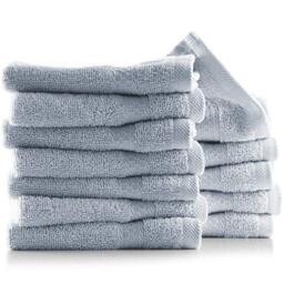Hearth & Harbor 100% Ring Spun Cotton Washcloths 12 Pack - Washcloth for body and face, High Absorbent and Soft 33x33 cm Body Wash Cloth, Quick Dry - Black Washcloths
